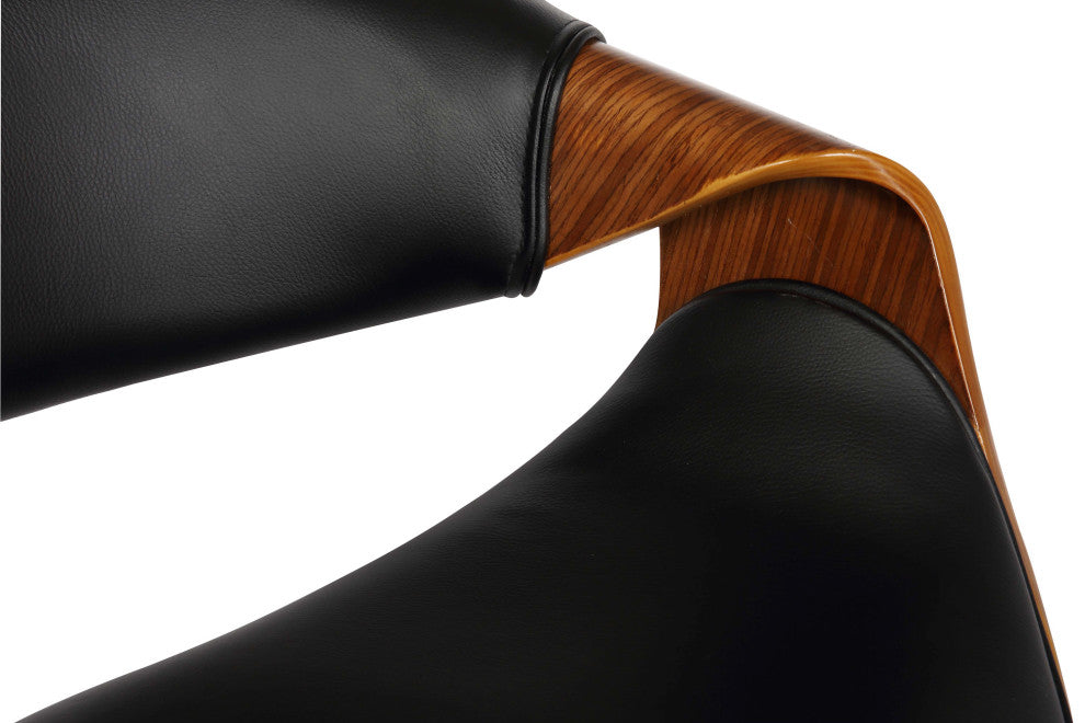 Butterfly Swivel Adjustable Bar Stool, Walnut With Black