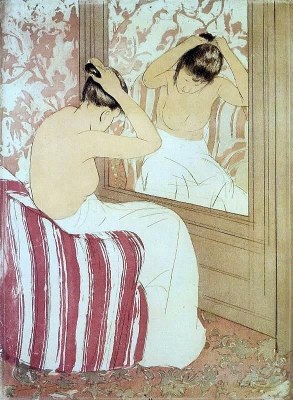 Mary Cassatt The Coiffure , 21"x28" Wall Decal