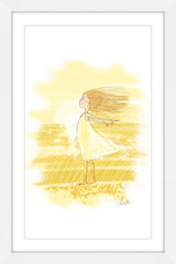 "Wind Girl" Framed Painting Print