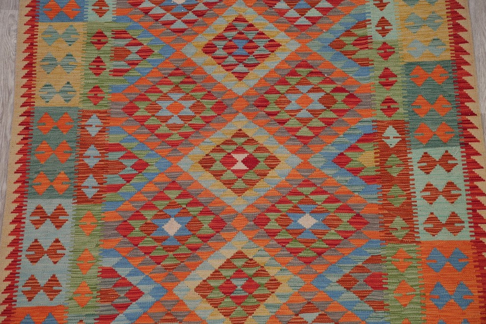 Turkish Flat-Woven Oriental Traditional Kilim Southwestern Area Rug, 7'10"X5'5"