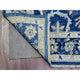 Navy Blue, Fine Peshawar Soft Wool Hand Knotted Wide Runner Rug, 4'0"x11'8"