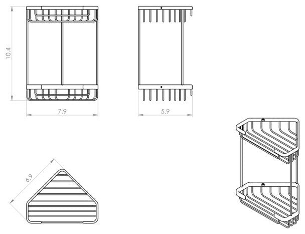 Chrome Corner Double Shower Basket
