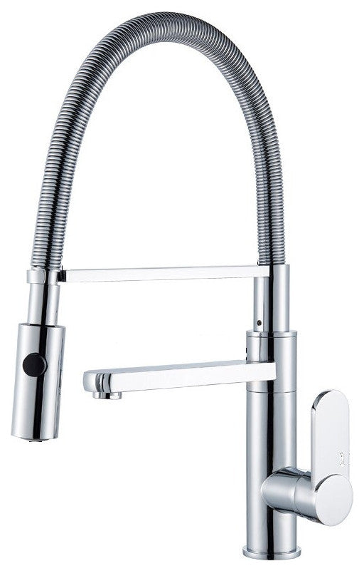 Deck Mounted Swivel Spout Pull Down Kitchen Faucet