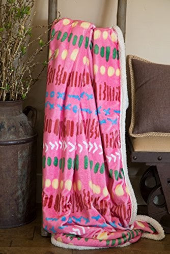 Large Extra Plush Sherpa Throw Blanket 68X54, X'S And O'S