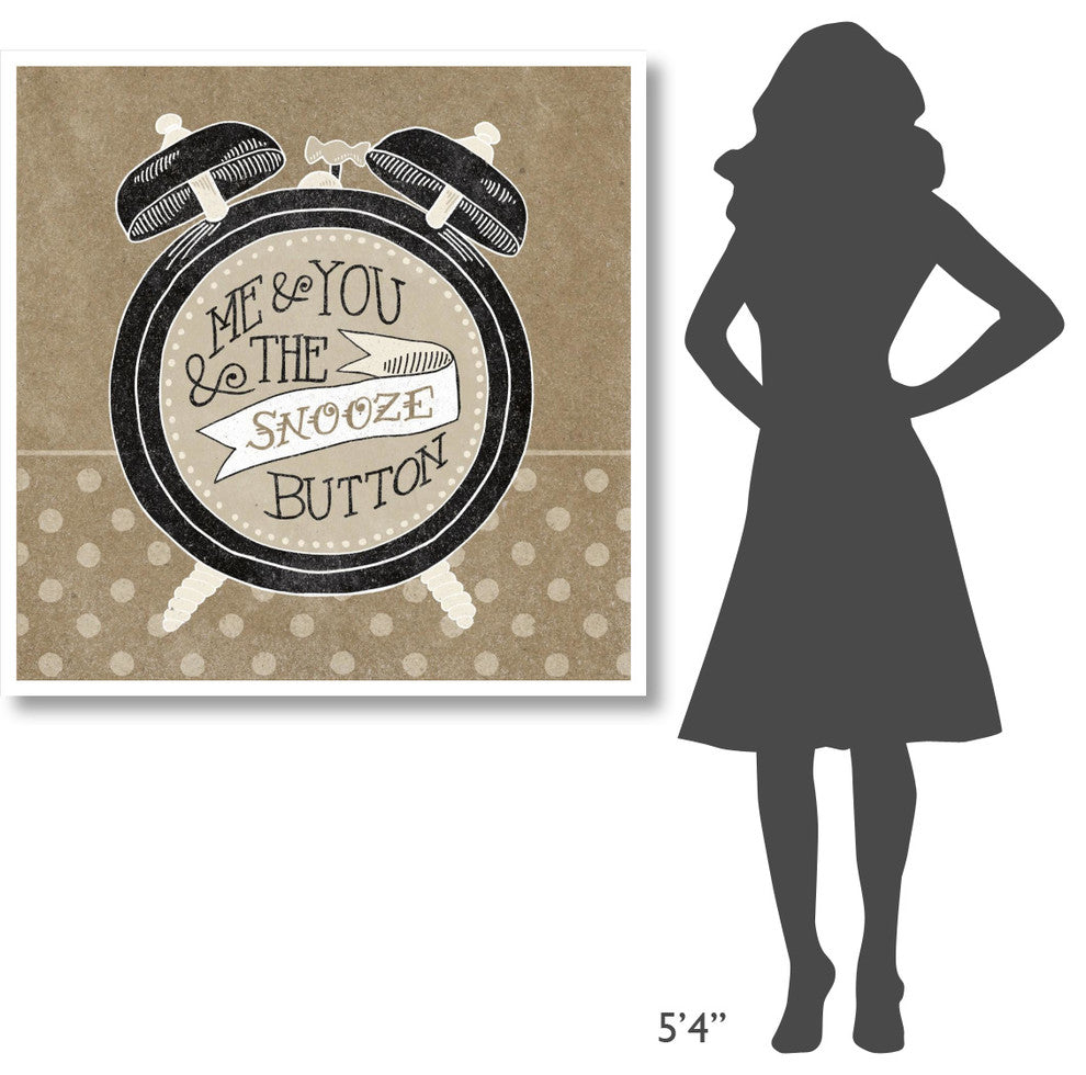 "The Snooze Button Taupe" Digital Paper Print by Mary Urban, 42"x42"