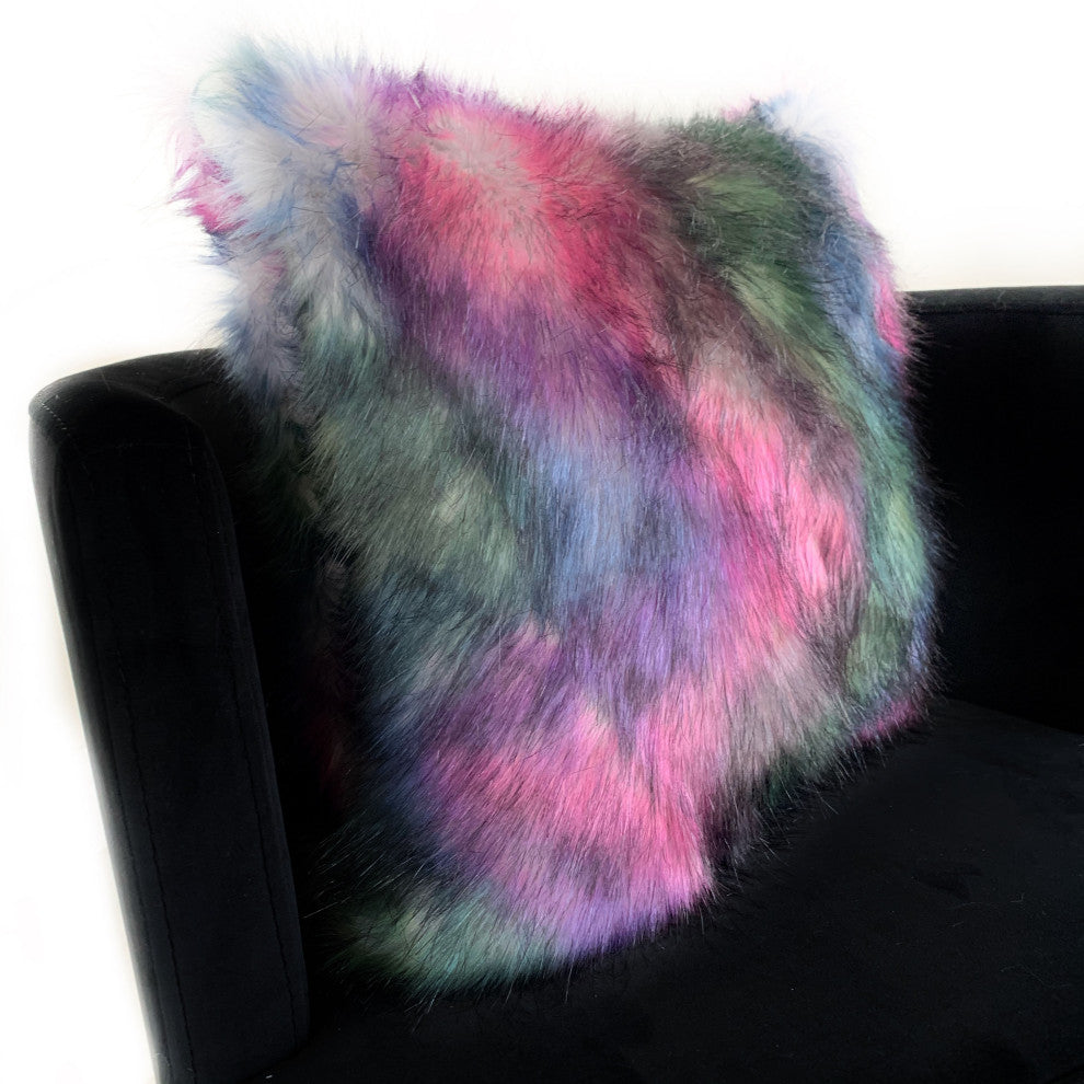 Plutus Northern Lights Animal Faux Fur Luxury Throw Pillow, 20"x26"
