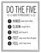 Five Procedures of Cleanliness Virus Office Sign ,1pc, each 11 x 14