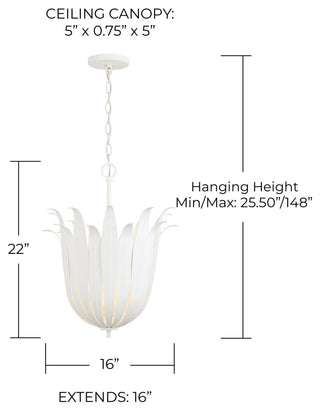 Capital Lighting 349542 Eden 4 Light 16"W Pendant - Textured White