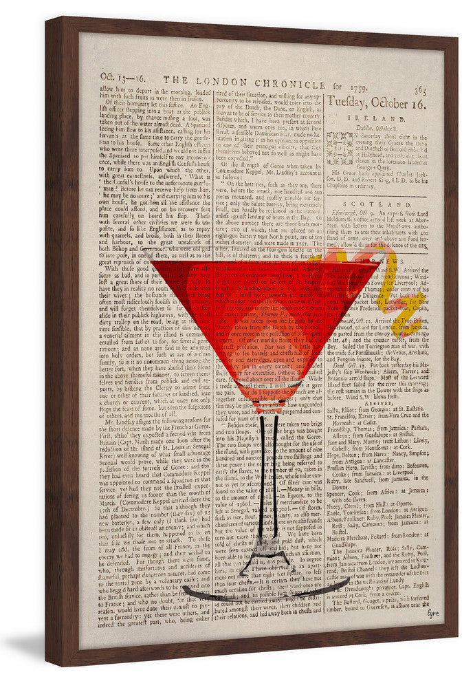 "Watermelon Martini" Framed Painting Print, 12"x18"