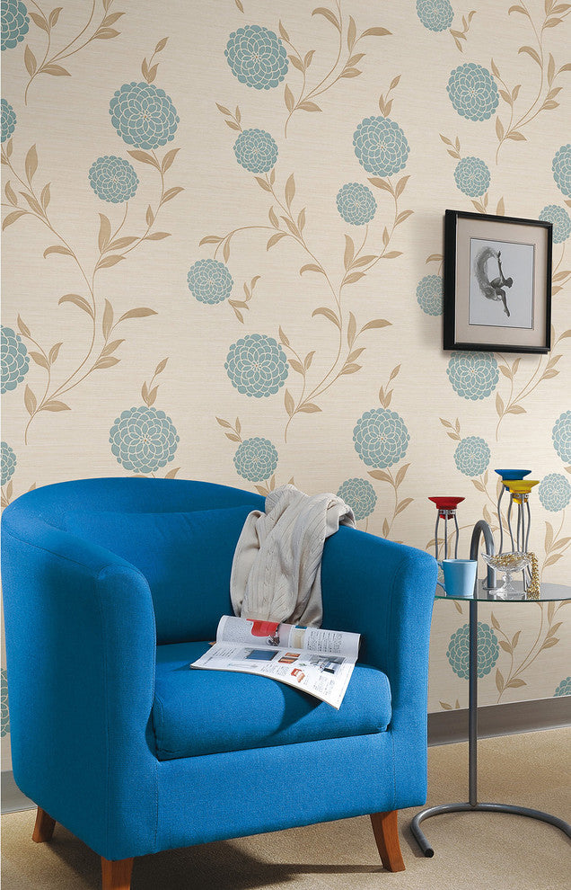 Pom Pom Wallpaper, Beige and White