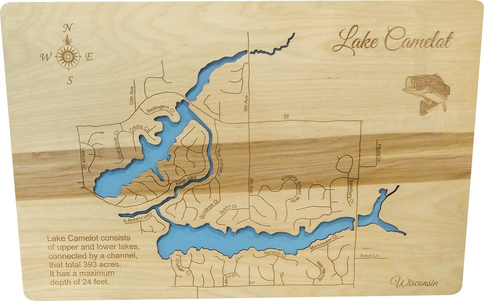 Lake Camelot, Wisconsin-Wood Lake Map, Medium Standout