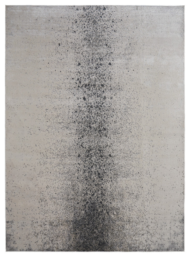Oria Industrial Abstract Area Rug, Ivory/Gray/Black, 8'x10'