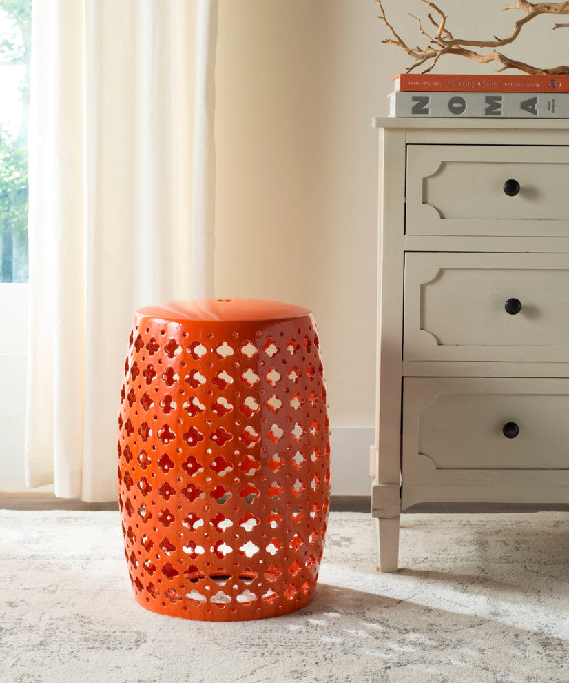 Safavieh Lacey Garden Stool, Orange