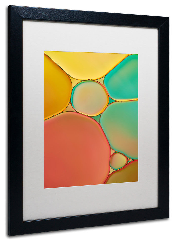 Cora Niele 'Red Yellow and Green Drops' Matted Framed Art