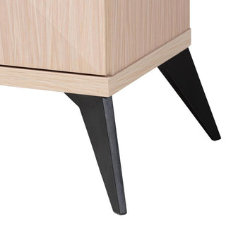 Modern Two-Tone Light Brown and Black Wood 2-Door Sideboard Buffet