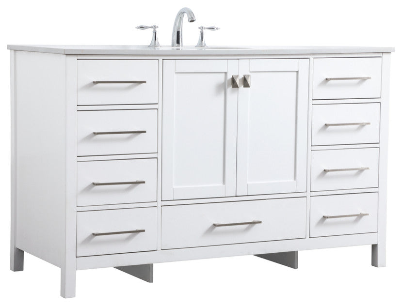 Isabel 54" SIngle Bathroom Vanity, White