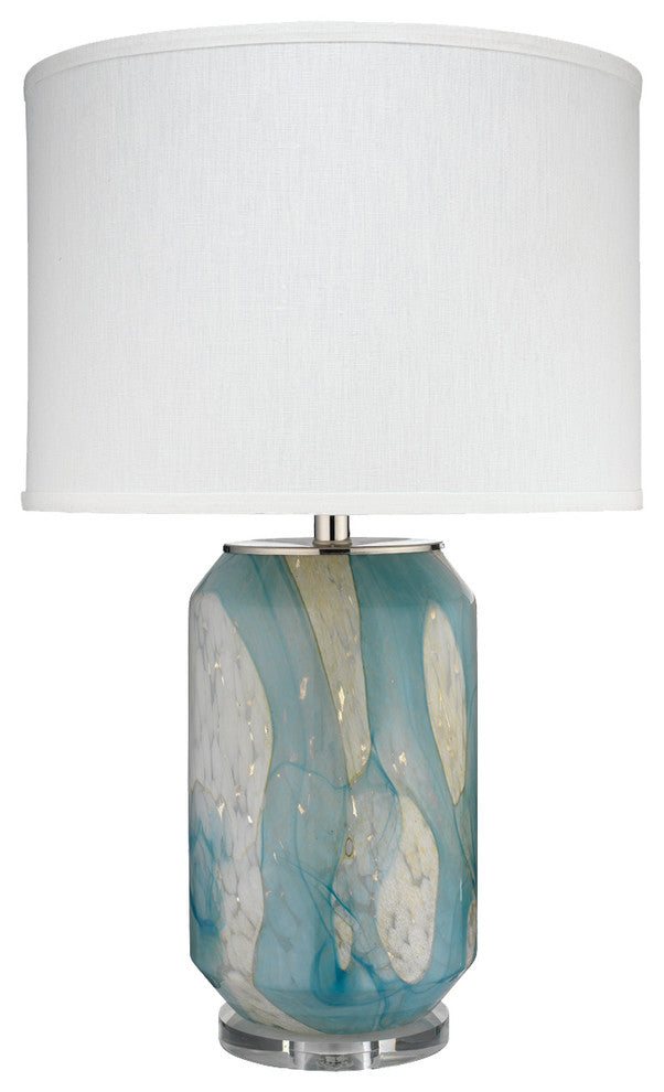 Helen Blown Glass Table Lamp with Linen Shade