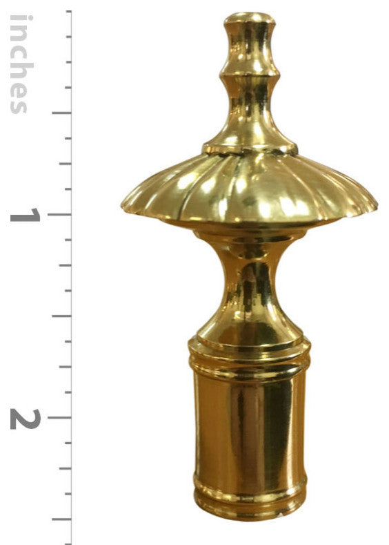Royal Designs Umbrella Finial, Polished Brass, Single