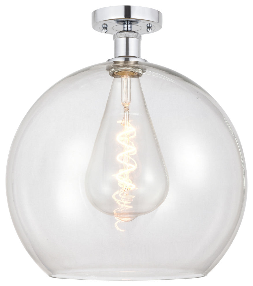 Innovations 616-1F-PC-G122-14 1 Light Semi-Flush Mount, Polished Chrome