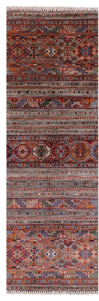 Hand-Knotted Super Kazak Khorjin Runner Rug 2' 8" X 8' 4" Q10470