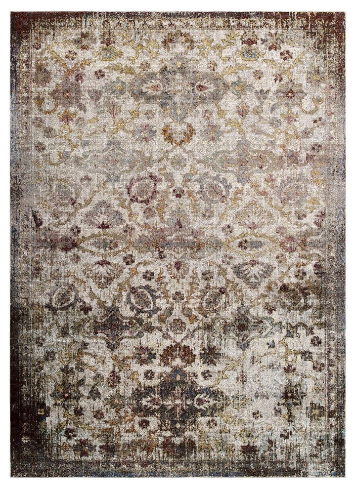 Success Kaede Distressed Vintage Floral Moroccan Trellis 5x8 Area Rug