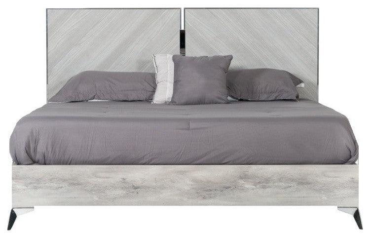 Nova Domus Alexa Italian Modern Gray Bed, Eastern King