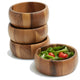 Acacia Wood Individual Salad Bowls, Set of 4