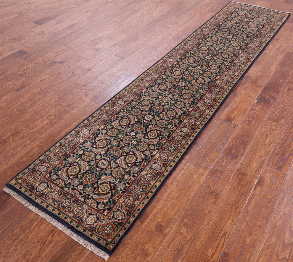 Persian Hill Herati Hand Knotted Wool Runner Rug 2' 3" X 10' 4" - Q7164