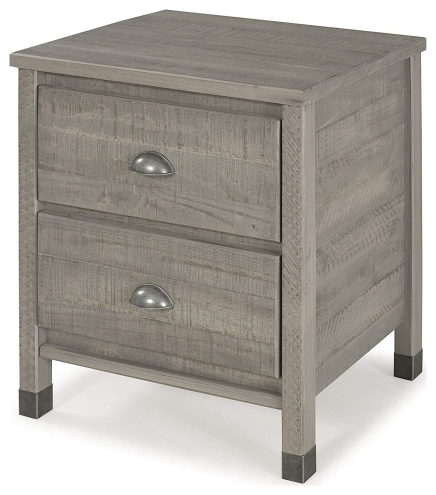Night Stand / 2 Drawer / Solid Wood / Rustic Bedside Table for Bedroom