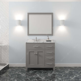 Caroline Parkway 36" Bath Vanity, Gray With Marble Quartz Top