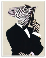 Secret Agent James Bond Zebra, Wall Plaque, 12"x18"