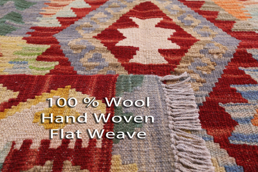 2' 9" X 16' 1" Runner Reversible Flat Weave Kilim Rug Q8309