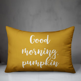 Good Morning, Pumpkin Lumbar Pillow, Mustard, 14"x20"