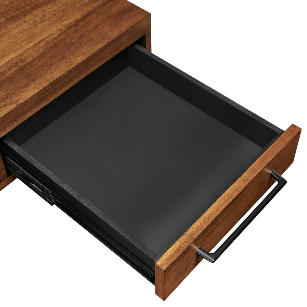 Modern Electric Sit/Stand Desk, Height Adustable, Rich Medium Brown