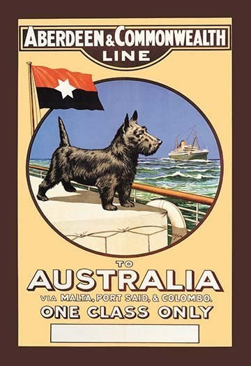 Aberdeen and Commonwealth Cruise Line to Australia - Fine Art Giclee Print