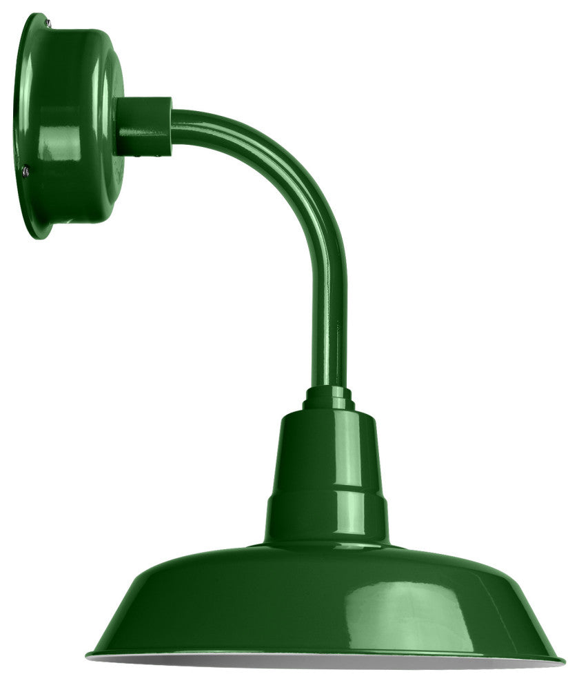 14" Vintage LED Down Light With Trim Arm, Green