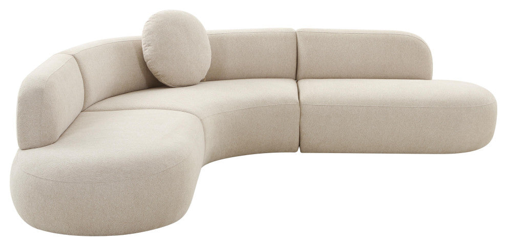 Broohah Beige Micro-Herringbone Sectional