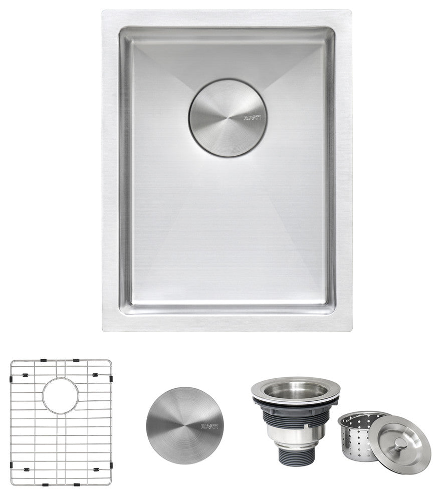 Ruvati RVH7114 14" Undermount 16 Gauge Tight Radius Bar Prep Sink