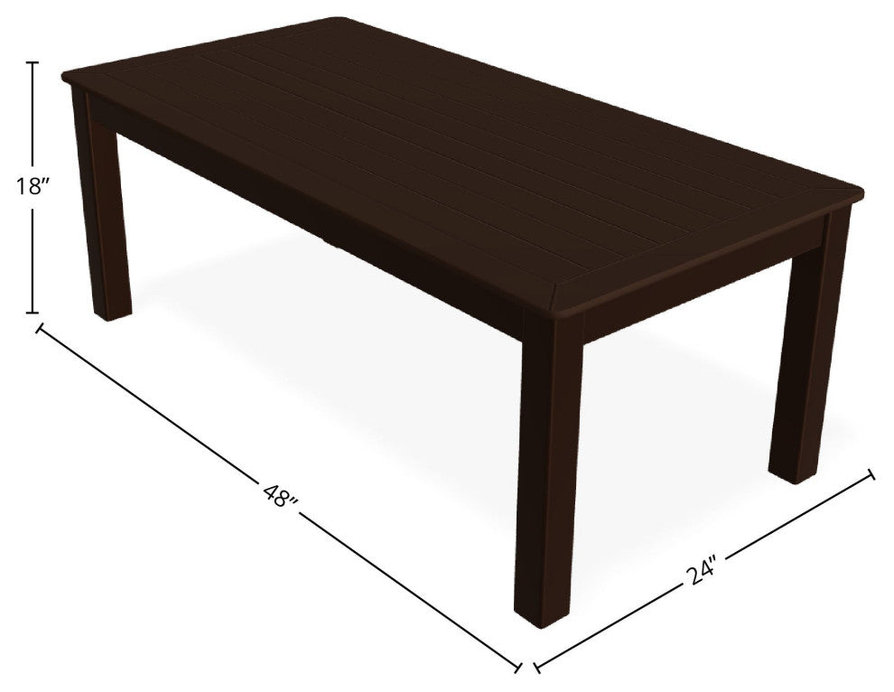 24" x 48" Marine Grade Outdoor Coffee Table, Kona