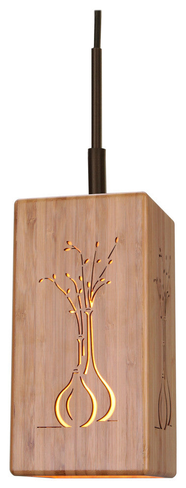 Woodbridge Lighting Light House Vessel of Life Bamboo Mini Pendant in Bronze