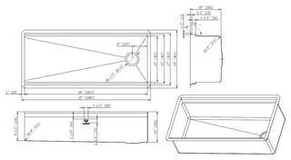 Workstation 42" Undermount Single Bowl Black Kitchen Sink With Faucet