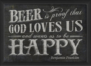 Beer is Proof Framed Artwork, Black, Small