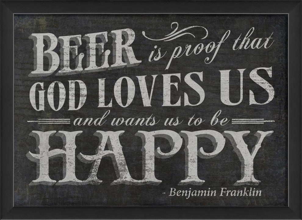 Beer is Proof Framed Artwork, Black, Small