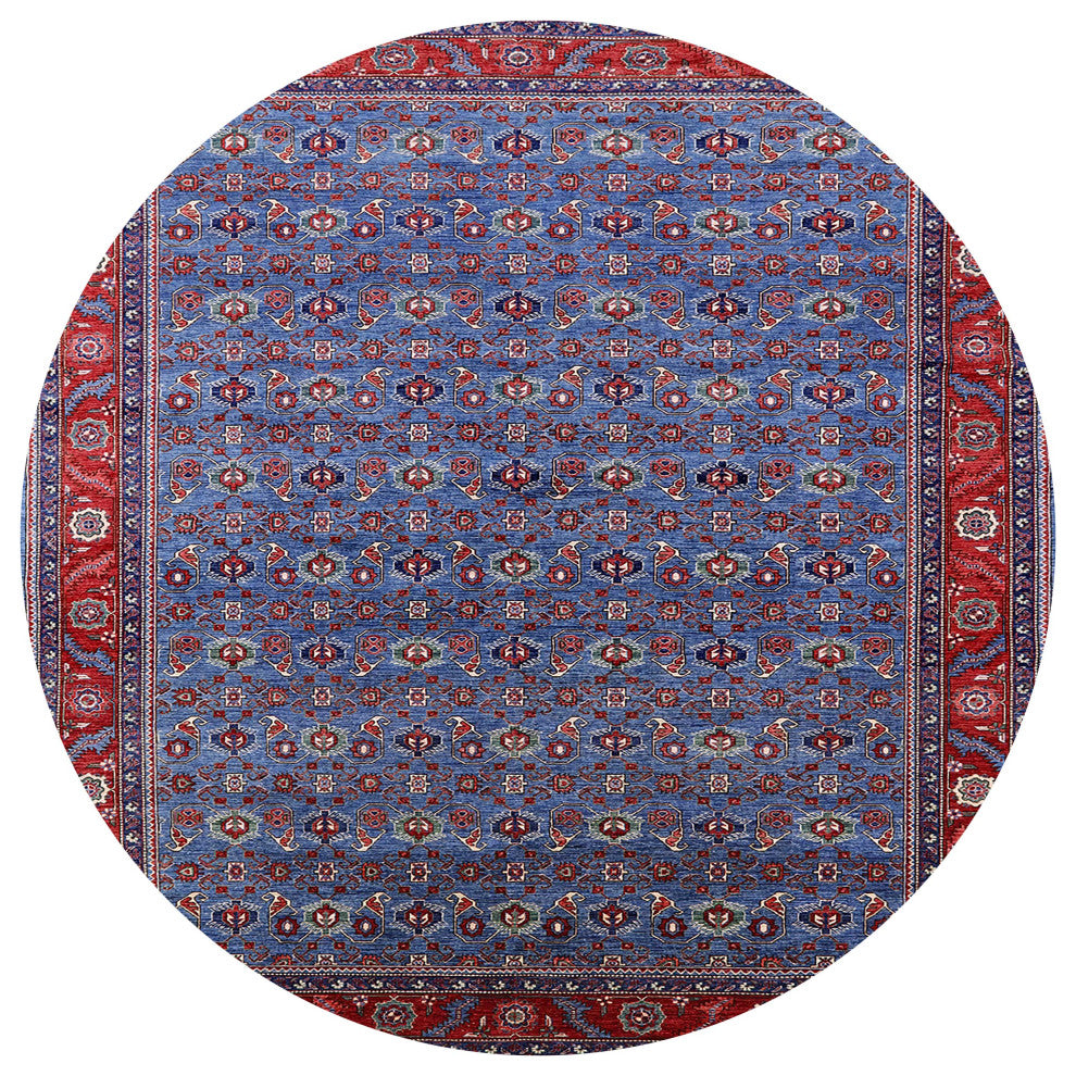 Ahgly Company Indoor Round Mid-Century Modern Area Rugs, 7' Round