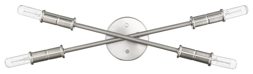 4 Light Simple Vanity Sconce for Wall Mount in Satin Nickel