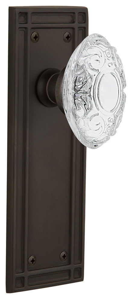 Mission Plate Double Dummy Crystal Victorian Knob, Oil-Rubbed Bronze, MISCVI