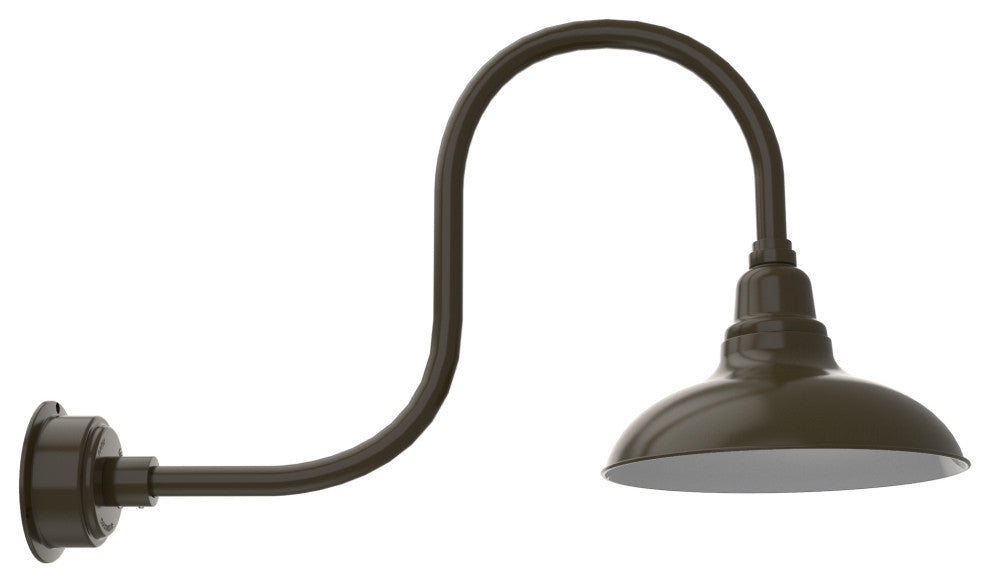 Gooseneck Barn Light With Antique Arm, Mahogany Bronze, 12"