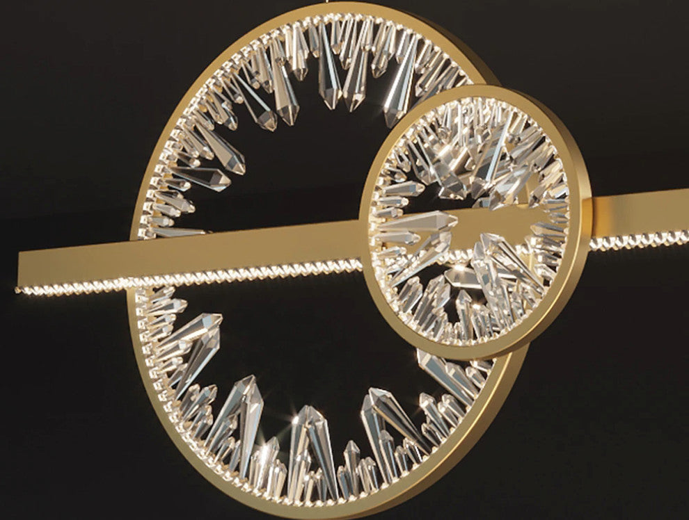 Tielt | Broken Glass Design Crystal Rings Hanging LED Art Chandelier, B-Style
