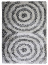 HAND TUFTED SHAG POLYESTER ECO-FRIENDLY AREA RUGS -  Gray&White Color, Geometric