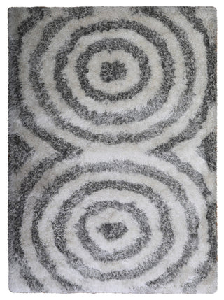 HAND TUFTED SHAG POLYESTER ECO-FRIENDLY AREA RUGS -  Gray&White Color, Geometric